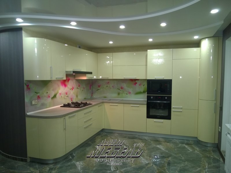 Кухня угловая - Песочный жемчуг